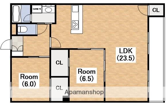 クローバー・プレミア昭和町(2LDK/7階)の間取り写真
