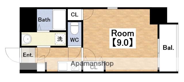 プレミエール西田辺(1K/8階)の間取り写真