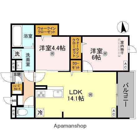 メゾン ド セリジエ(2LDK/2階)の間取り写真