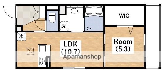 ウエスト GARDEN HILLS(1LDK/1階)の間取り写真