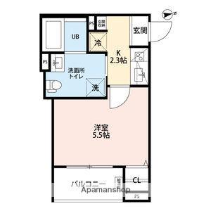 CRASTINE住吉大社(1K/2階)の間取り写真