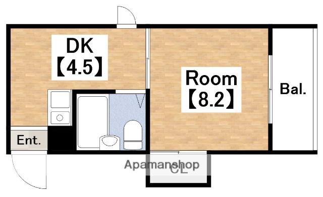 エフィーネ西田辺(1DK/3階)の間取り写真
