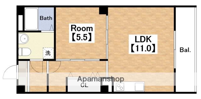 SPAZIOTOWA(1LDK/4階)の間取り写真