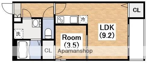 CRASTINE遠里小野(1LDK/3階)の間取り写真