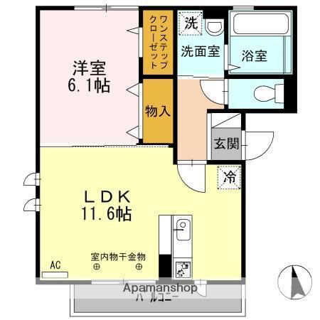 スクエアプレイス天王寺東A棟(1LDK/3階)の間取り写真