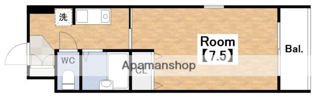 ヴィアナ阿倍野(1K/5階)の間取り写真