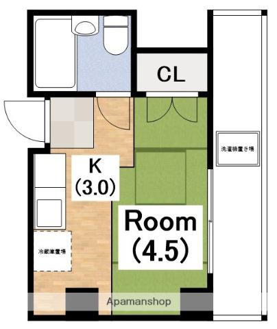 プレアール針中野(ワンルーム/4階)の間取り写真