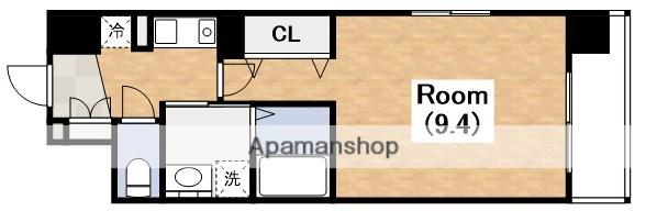 ディナスティ長居公園南(1K/10階)の間取り写真