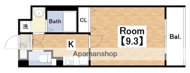 プロスペクト美章園(1K/4階)の間取り写真