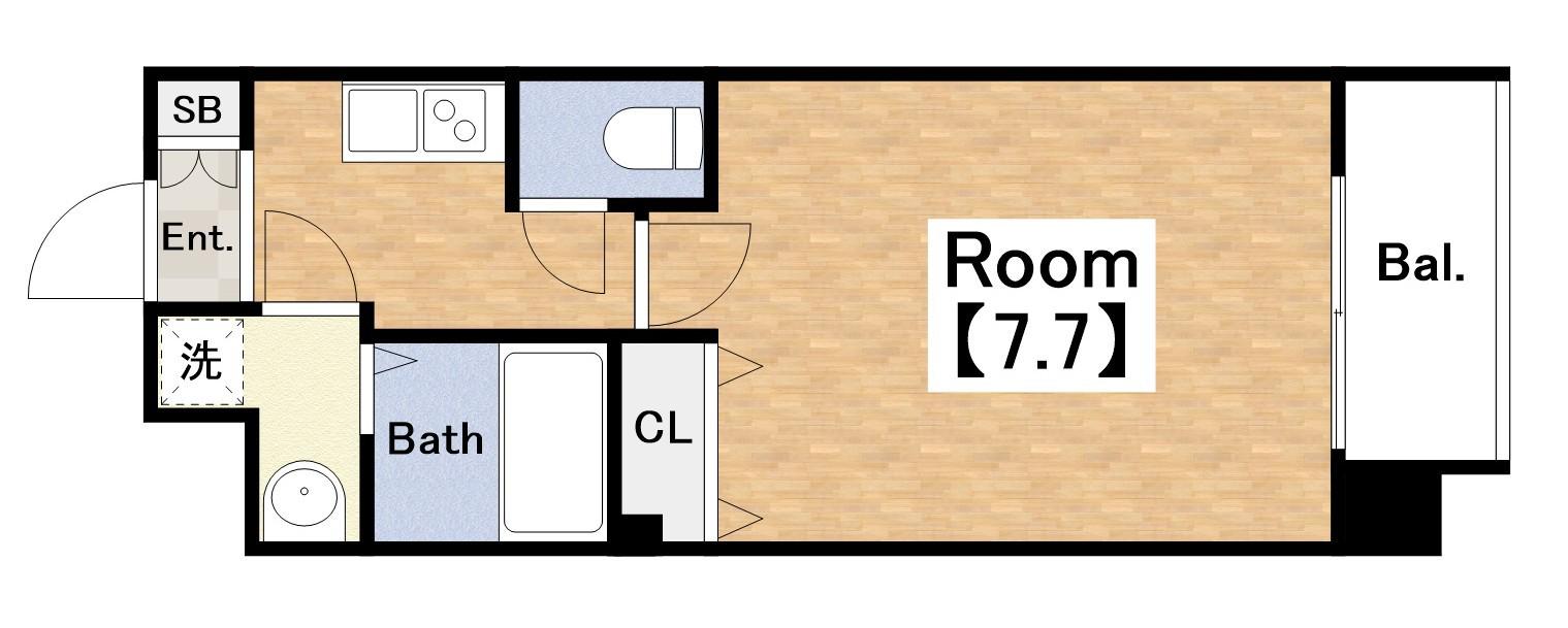 BADGE昭和町(1K/3階)の間取り写真