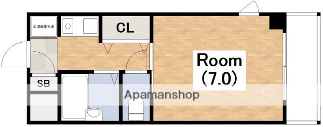 マツダ21(1K/4階)の間取り写真