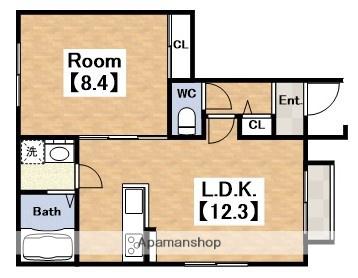 RESIDENCE東田辺(1LDK/1階)の間取り写真