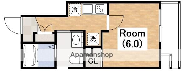 ラシーヌ住吉大社(1K/4階)の間取り写真