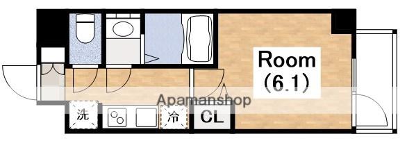 スプランディッド天王寺パークサイド(1K/11階)の間取り写真