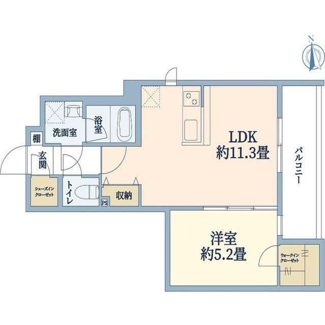 ウェルスクエア山坂(1LDK/1階)の間取り写真
