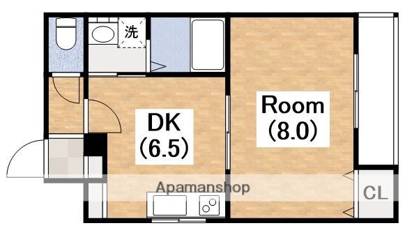 クイーンライフ桑津(1DK/6階)の間取り写真