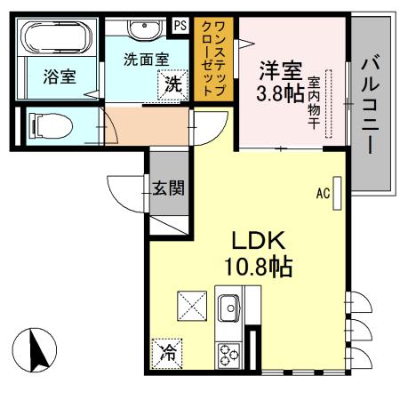 SALLYGARDEN(1LDK/1階)の間取り写真