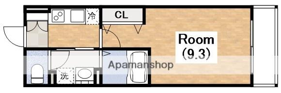 大阪市住吉区長居アパート(1K/3階)の間取り写真