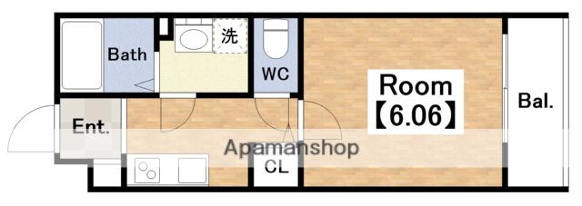 カルムビレッジ東田辺(1K/3階)の間取り写真