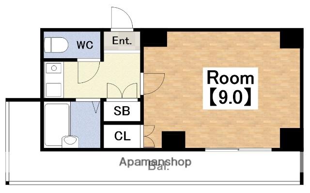 ハイコート駒川(1K/9階)の間取り写真