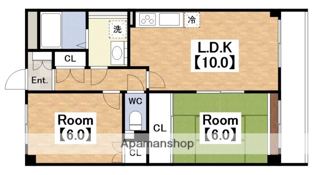 マジョール松崎(2LDK/5階)の間取り写真