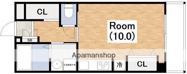 エクセルコート帝塚山(ワンルーム/1階)の間取り写真