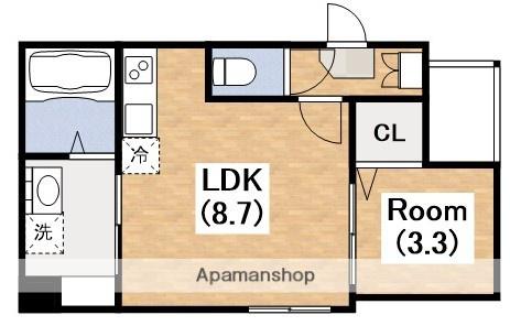 東粉浜一丁目(1LDK/1階)の間取り写真