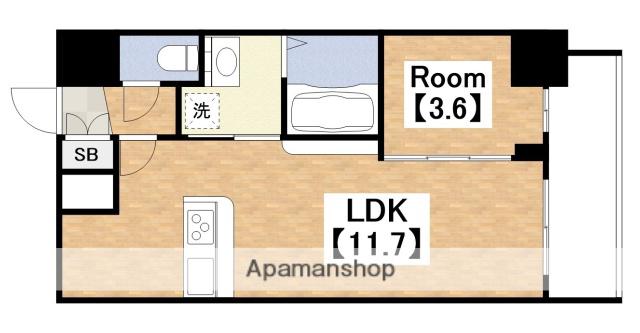 DOUBLE NINE RESIDENCE TENNOJIMIN(1LDK/10階)の間取り写真