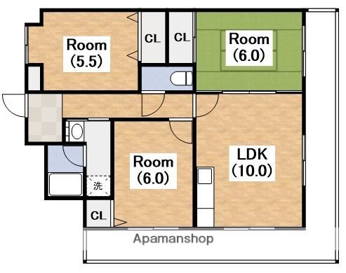 カワデンセントリックハイツ(3LDK/4階)の間取り写真