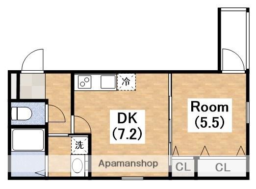 フジパレス湯里Ⅲ番館(1DK/2階)の間取り写真