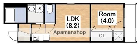 ジョイフル矢田(1LDK/1階)の間取り写真