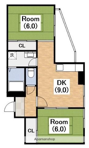 レジデンス・トーア(2DK/4階)の間取り写真