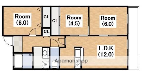 フォレスタ育和(3LDK/4階)の間取り写真