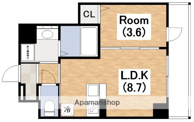 ケーアイコート南田辺(1LDK/4階)の間取り写真