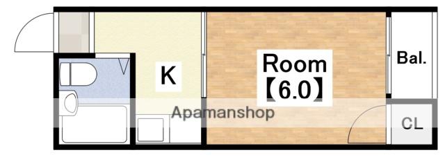 昭和町ホワイトハイツ(1K/2階)の間取り写真