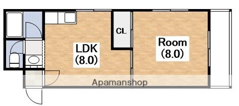 オリオンハイツ(1LDK/3階)の間取り写真