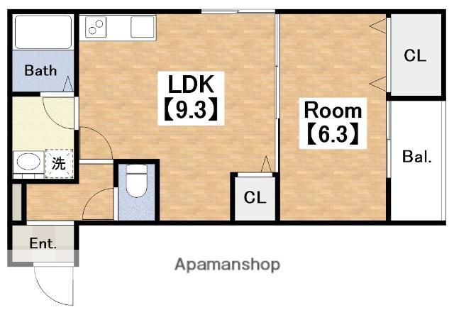 アート阪南町(1LDK/3階)の間取り写真
