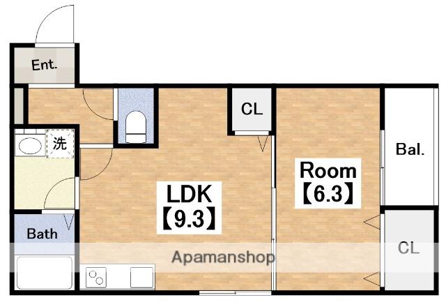 アート阪南町(1LDK/3階)の間取り写真