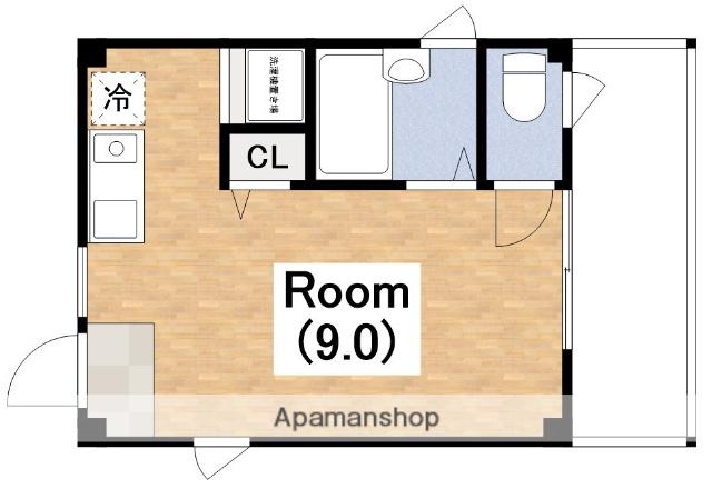 ライズ鶴ケ丘(ワンルーム/1階)の間取り写真