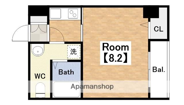 ブルービ-田辺駅前(1K/6階)の間取り写真