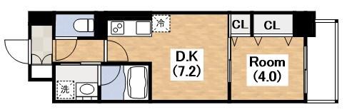 GRAND ECLAT(1DK/2階)の間取り写真