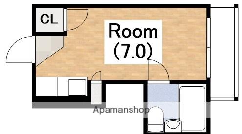 アース湯里(ワンルーム/3階)の間取り写真