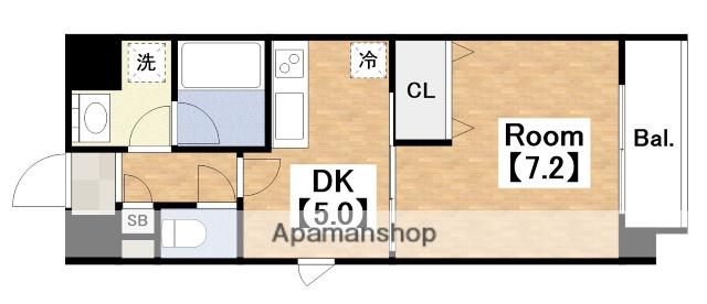 サザングレイス(1DK/3階)の間取り写真