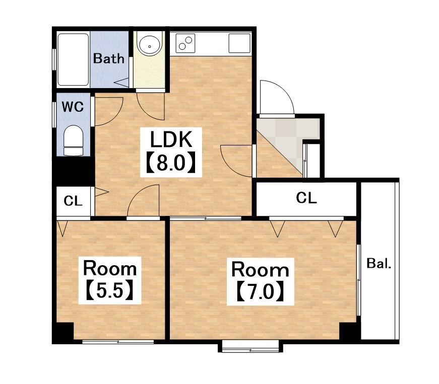 オーナーズ阪南(2LDK/3階)の間取り写真