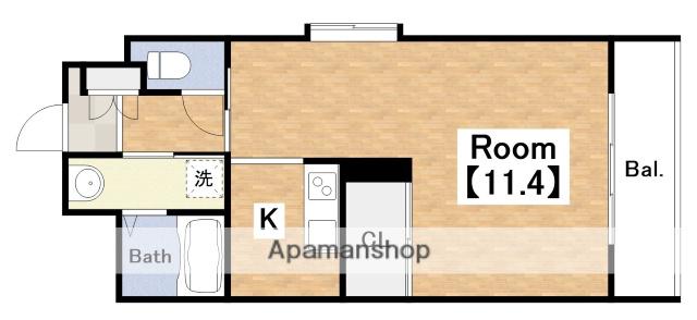 アルデール帝塚山(ワンルーム/4階)の間取り写真