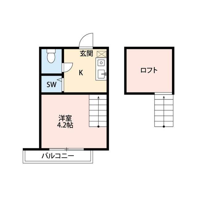 CLIMB鳳(1K/1階)の間取り写真