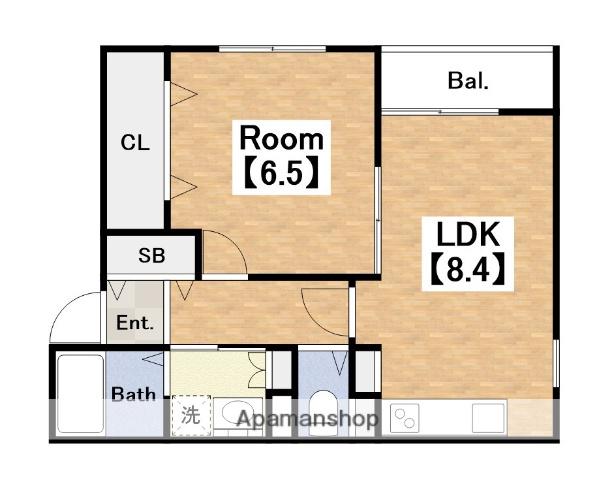 ジュネス阪南(1LDK/1階)の間取り写真