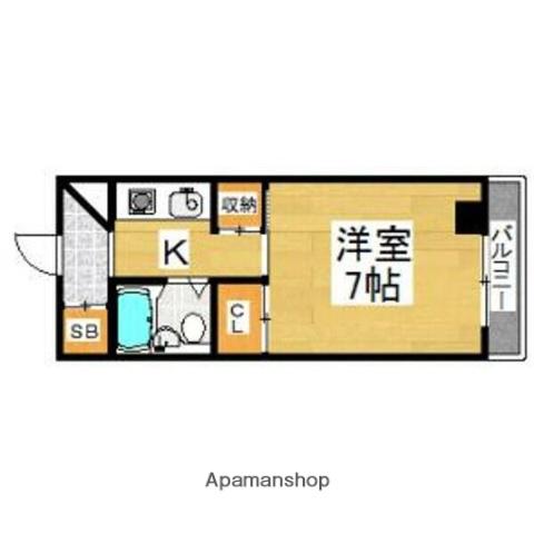 大伸ビル(1K/5階)の間取り写真