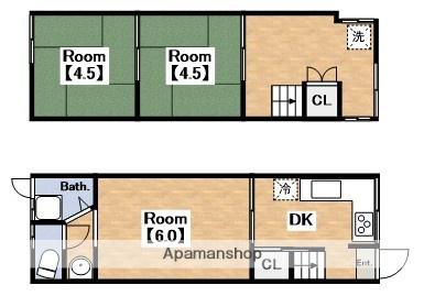 長居１丁目貸家(4DK)の間取り写真