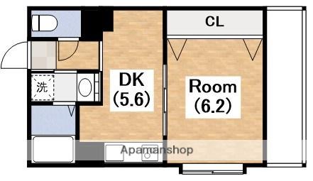 浪速コート(1DK/2階)の間取り写真